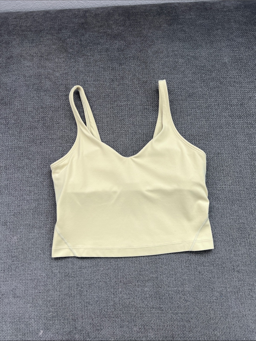 lululemon athletica Pale Yellow V-Neck Cropped Tank